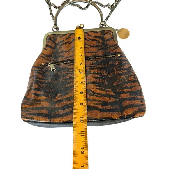 Patricia Nash 10th Anniversary - Cognac Tiger Leather‎ Novella Shoulder Bag - Picture 10 of 11